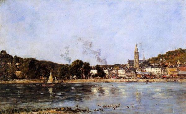 The Seine At Caudebec-en-caux by Eugène-louis Boudin