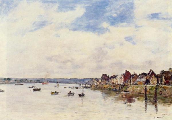The Seine At Quillebeuf by Eugène-louis Boudin