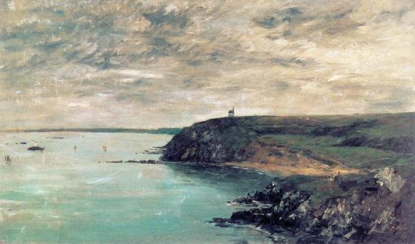 The Shore And The Sea At Portrieux by Eugène-louis Boudin