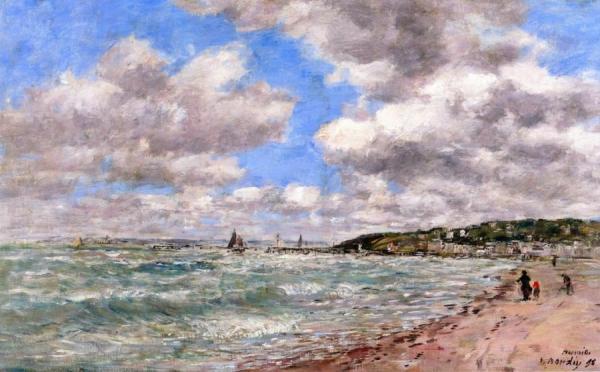 The Shore At Deauville by Eugène-louis Boudin