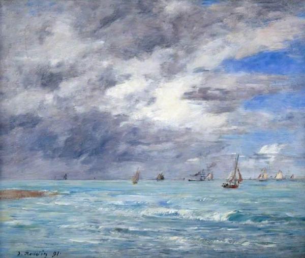 The Shore At Deauville by Eugène-louis Boudin