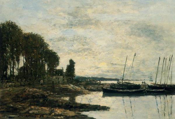 The Shore At Plougastel by Eugène-louis Boudin
