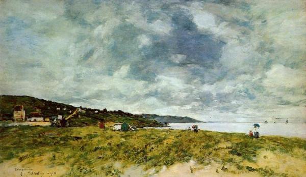 The Shore At Tourgeville by Eugène-louis Boudin