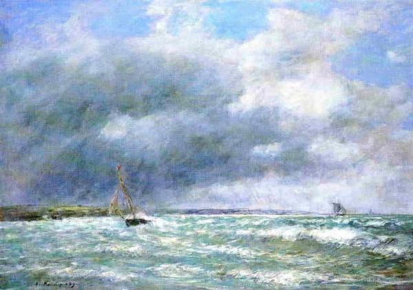 The Stranded Boat by Eugène-louis Boudin