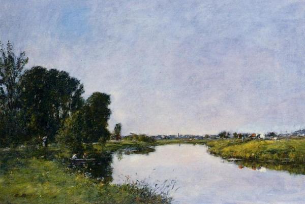 The Touques At Saint-arnoult by Eugène-louis Boudin