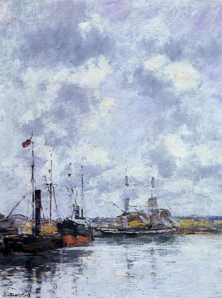 The Trouville Basin by Eugène-louis Boudin