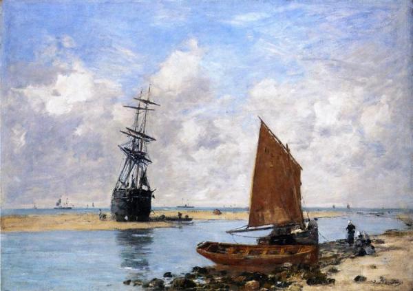 The Trouville Chanel, Low Tide by Eugène-louis Boudin