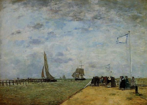 The Trouville Jetty by Eugène-louis Boudin