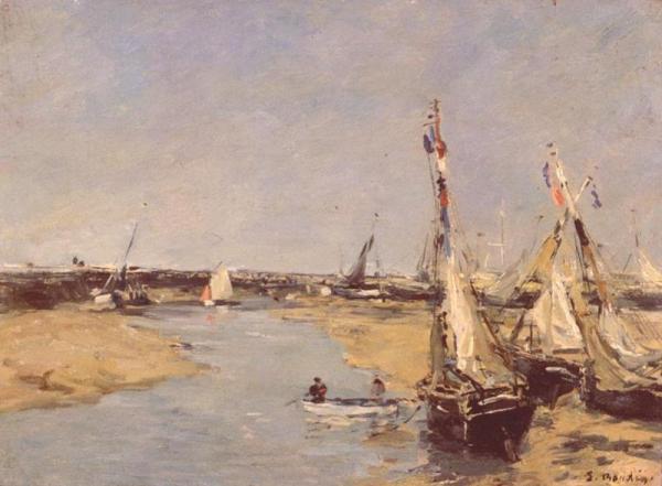 Trouville At Low Tide by Eugène-louis Boudin