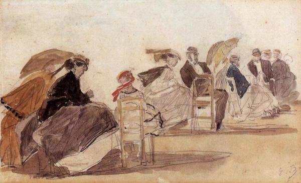 Trouville Beach by Eugène-louis Boudin