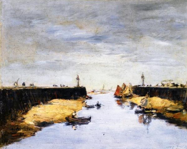 Trouville, The Jettys by Eugène-louis Boudin