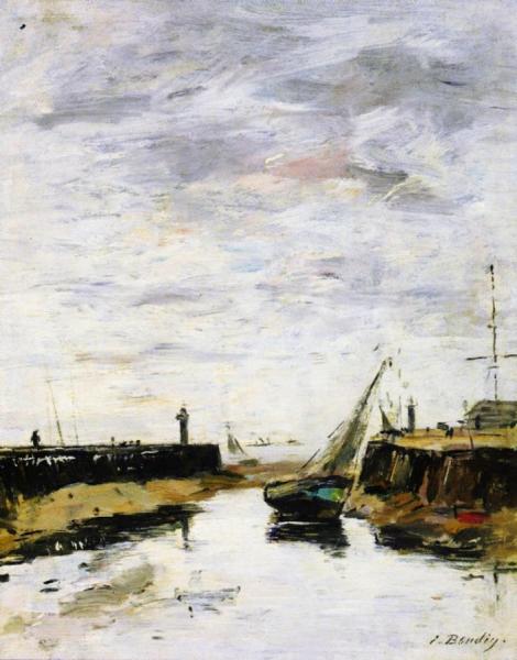 Trouville, The Jettys At Low Tide by Eugène-louis Boudin