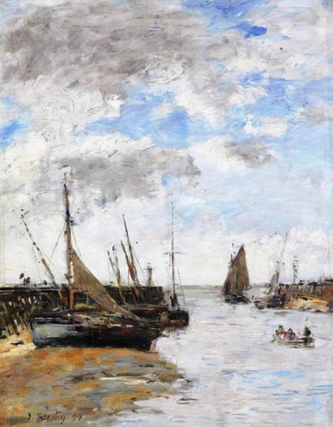 Trouville, The Jettys At Low Tide by Eugène-louis Boudin