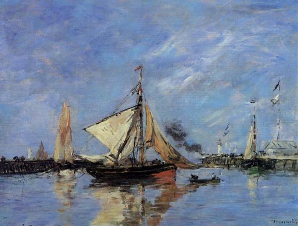 Eugène-louis Boudin Trouville, The Jettys, High Tide