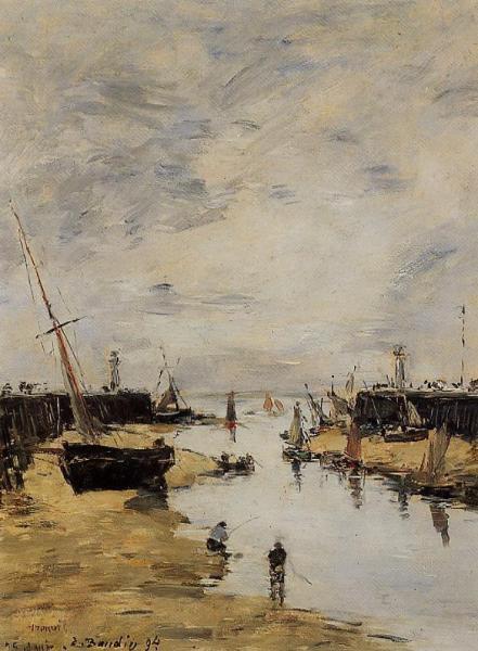 Trouville, The Jettys, Low Tide by Eugène-louis Boudin