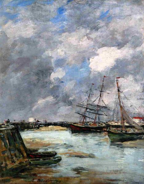 Trouville, The Jettys, Low Tide by Eugène-louis Boudin