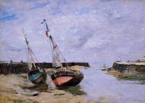 Eugène-louis Boudin Trouville, The Jettys, Low Tide