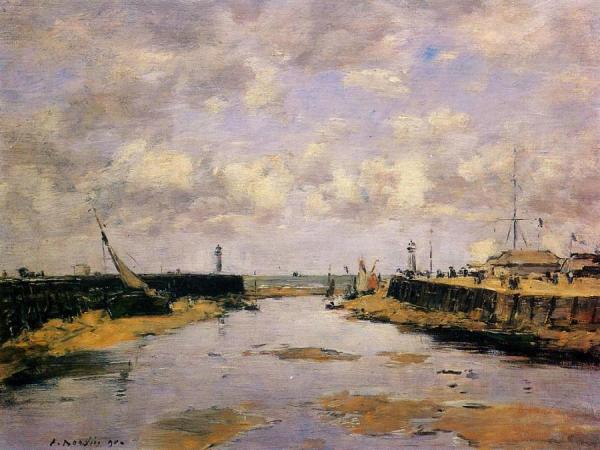 Trouville, The Jettys, Low Tide by Eugène-louis Boudin