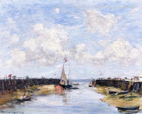Trouville, The Jettys, Low Tide by Eugène-louis Boudin