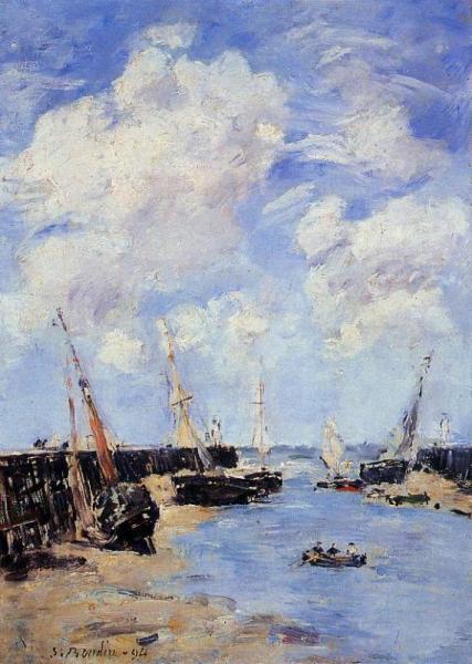 Trouville, The Jettys, Low Tide by Eugène-louis Boudin