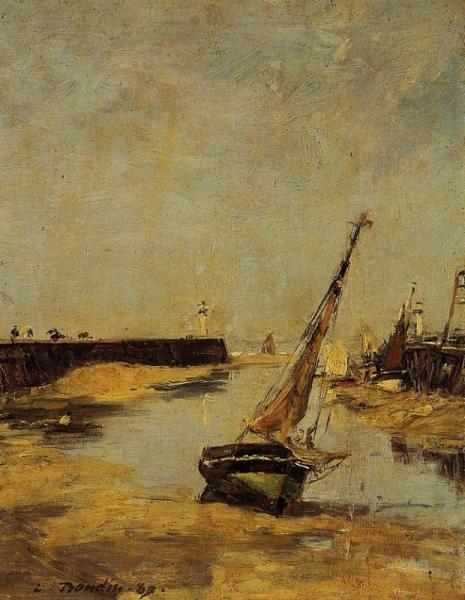 Trouville, The Jettys, Low Tide by Eugène-louis Boudin