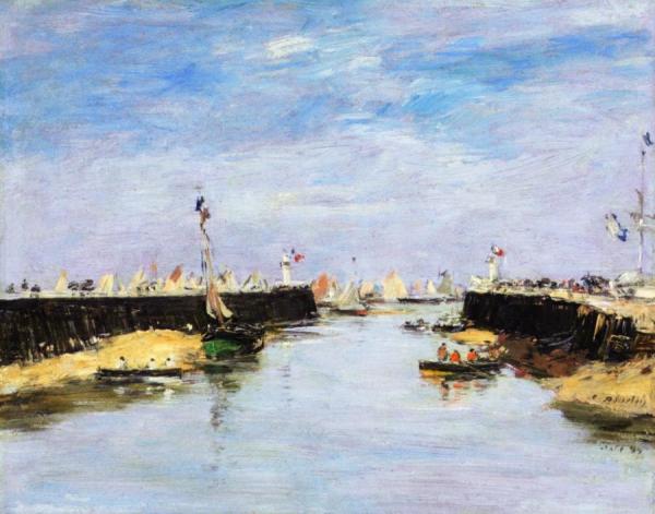 Trouville, The Jettys, Regatta by Eugène-louis Boudin