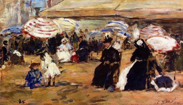 Trouville, The Nursemaid by Eugène-louis Boudin
