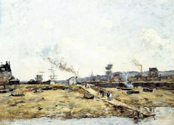 Trouville, The Pier At Deauville by Eugène-louis Boudin