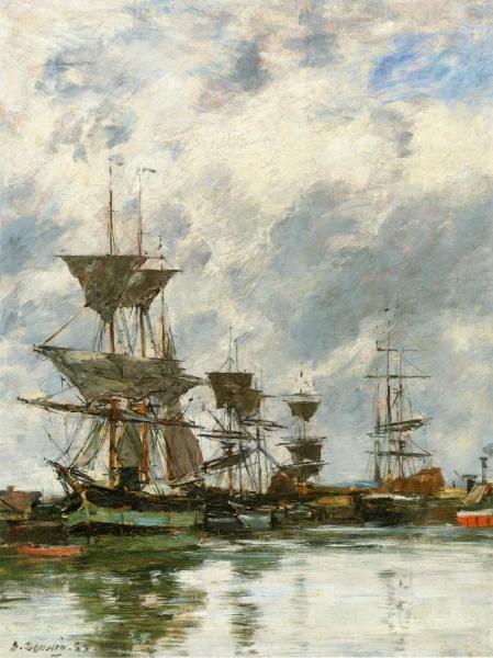 Trouville, The Port by Eugène-louis Boudin