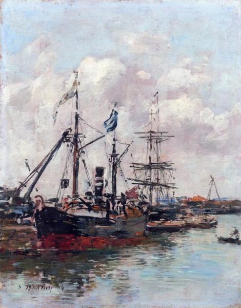 Trouville, The Port by Eugène-louis Boudin