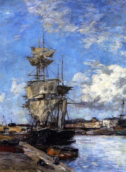 Trouville, The Port by Eugène-louis Boudin