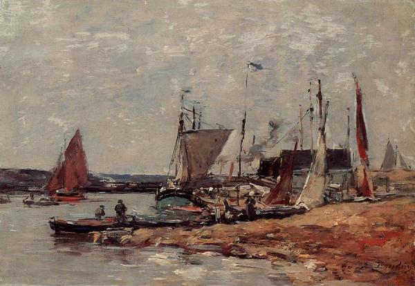 Trouville, The Port by Eugène-louis Boudin