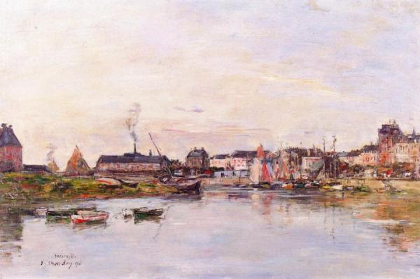 Trouville, The Port by Eugène-louis Boudin