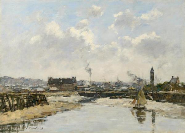 Trouville, The Port, Low Tide, Morning by Eugène-louis Boudin