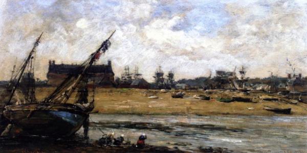 Trouville, View Of The Port From The Pier by Eugène-louis Boudin