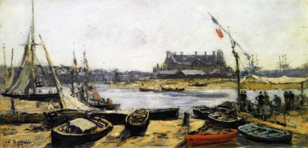 Trouville, View Of The Port From The Pier by Eugène-louis Boudin