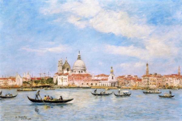 Venice, Entrance To The Grand Canal, The Salute And The Douane by Eugène-louis Boudin