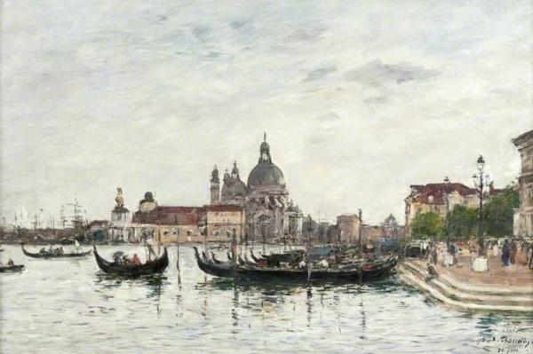 Venice, Santa Maria Della Salute And The Dogana Seen From Across The Canal by Eugène-louis Boudin