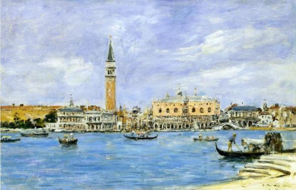 Venice, The Campanile, The Ducal Palace And The Piazzetta, View From San Giorgio by Eugène-louis Boudin