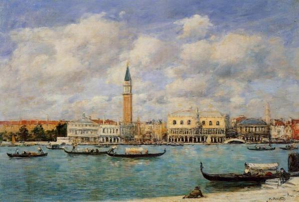 Venice, The Campanile, View Of Canal San Marco From San Giorgio by Eugène-louis Boudin