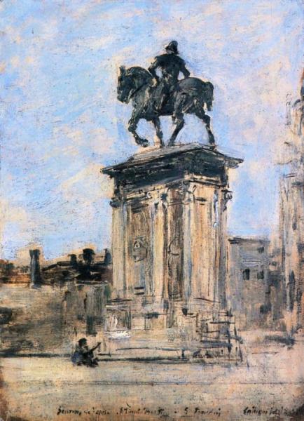 Venice: The Statue Of Condottiere Colleoni by Eugène-louis Boudin