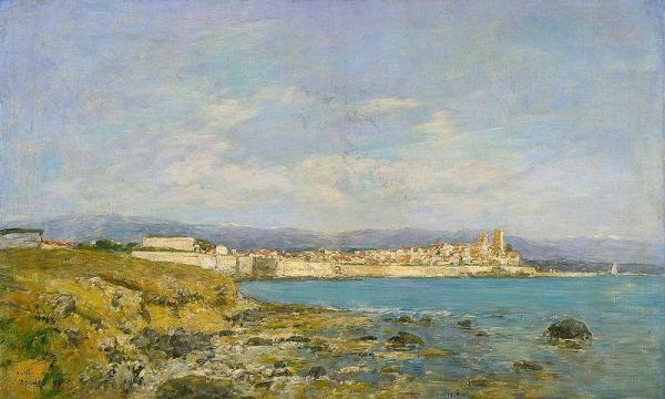 View Of Antibes At Sunset by Eugène-louis Boudin