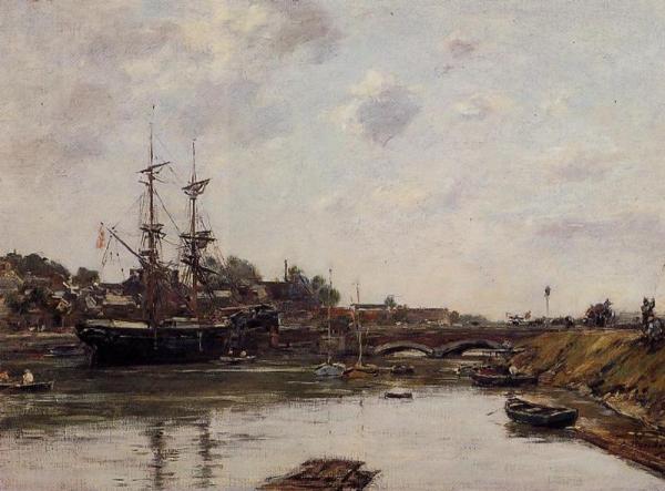 View Of La Touques by Eugène-louis Boudin