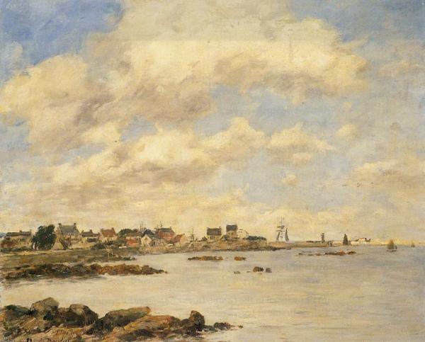 View Of Saint-vaast-la-houghe by Eugène-louis Boudin