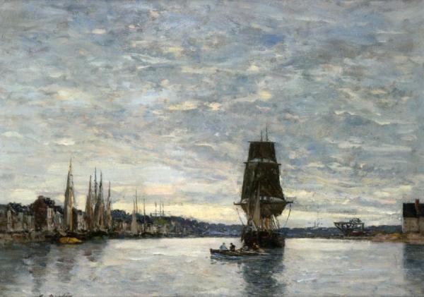 View Of The Harbor At Trouville by Eugène-louis Boudin