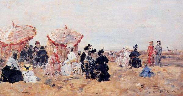 Villers, Beach Scene by Eugène-louis Boudin