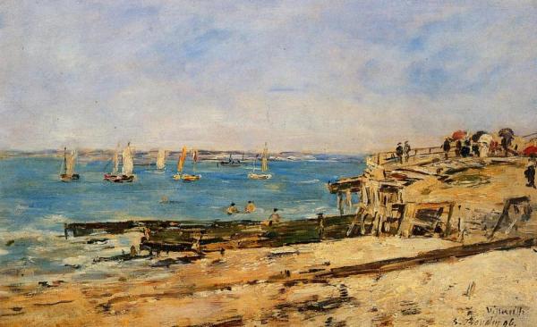Villerville, The Shore by Eugène-louis Boudin