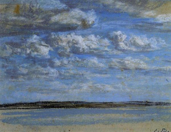White Clouds, Blue Sky by Eugène-louis Boudin