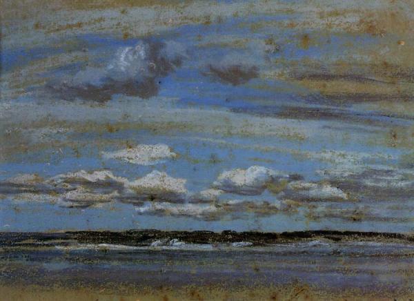 White Clouds Over The Estuary by Eugène-louis Boudin