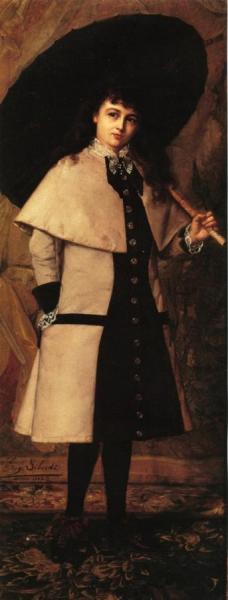Young Girl With Umbrella by Eugene Siberdt